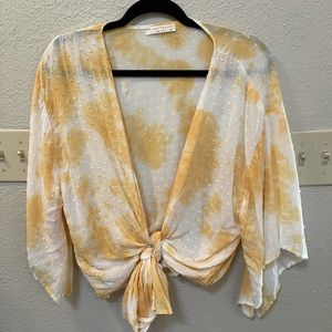 Final Touch Front Tie Crop Blouse